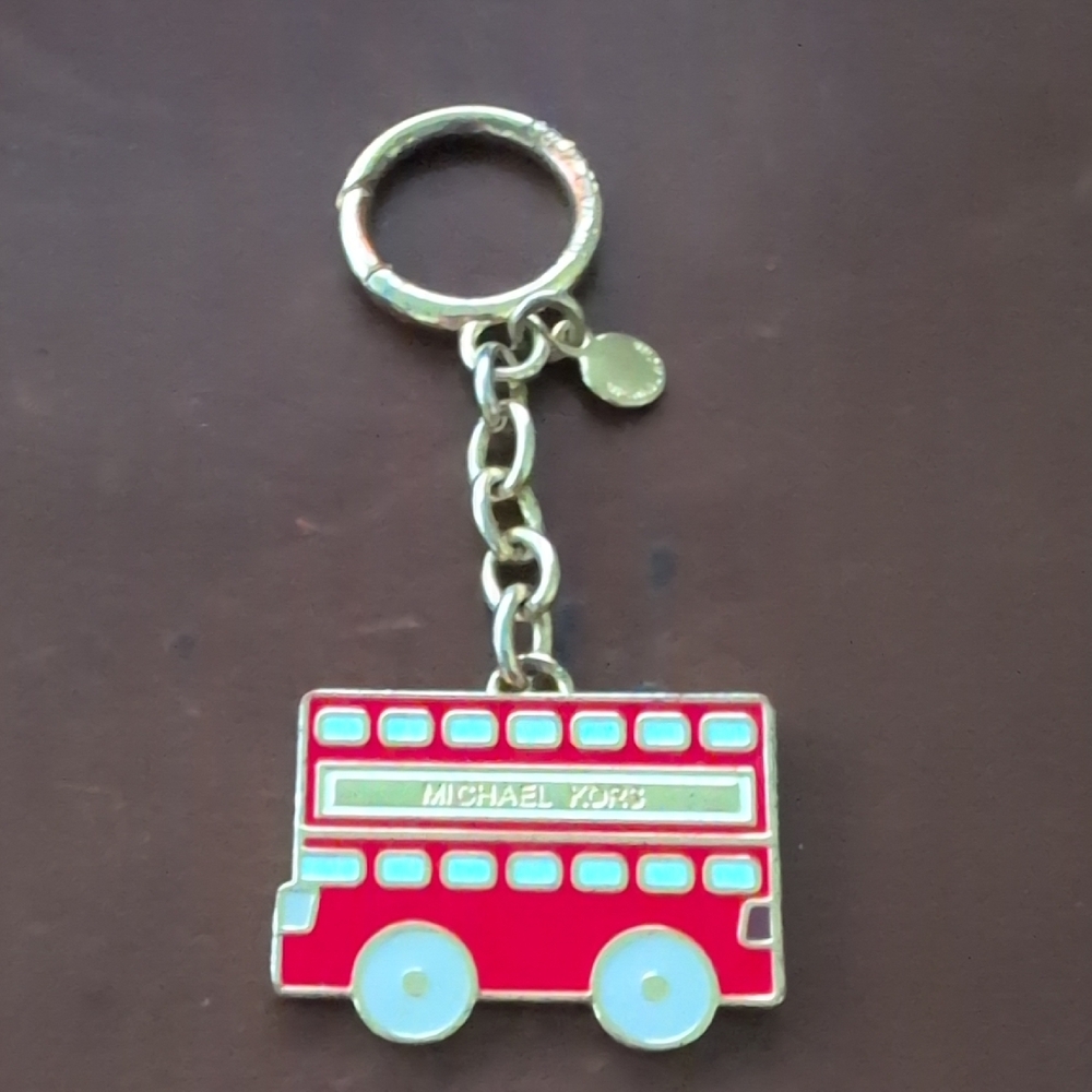 Michael Kors Red Double-Decker Bus Keychain
